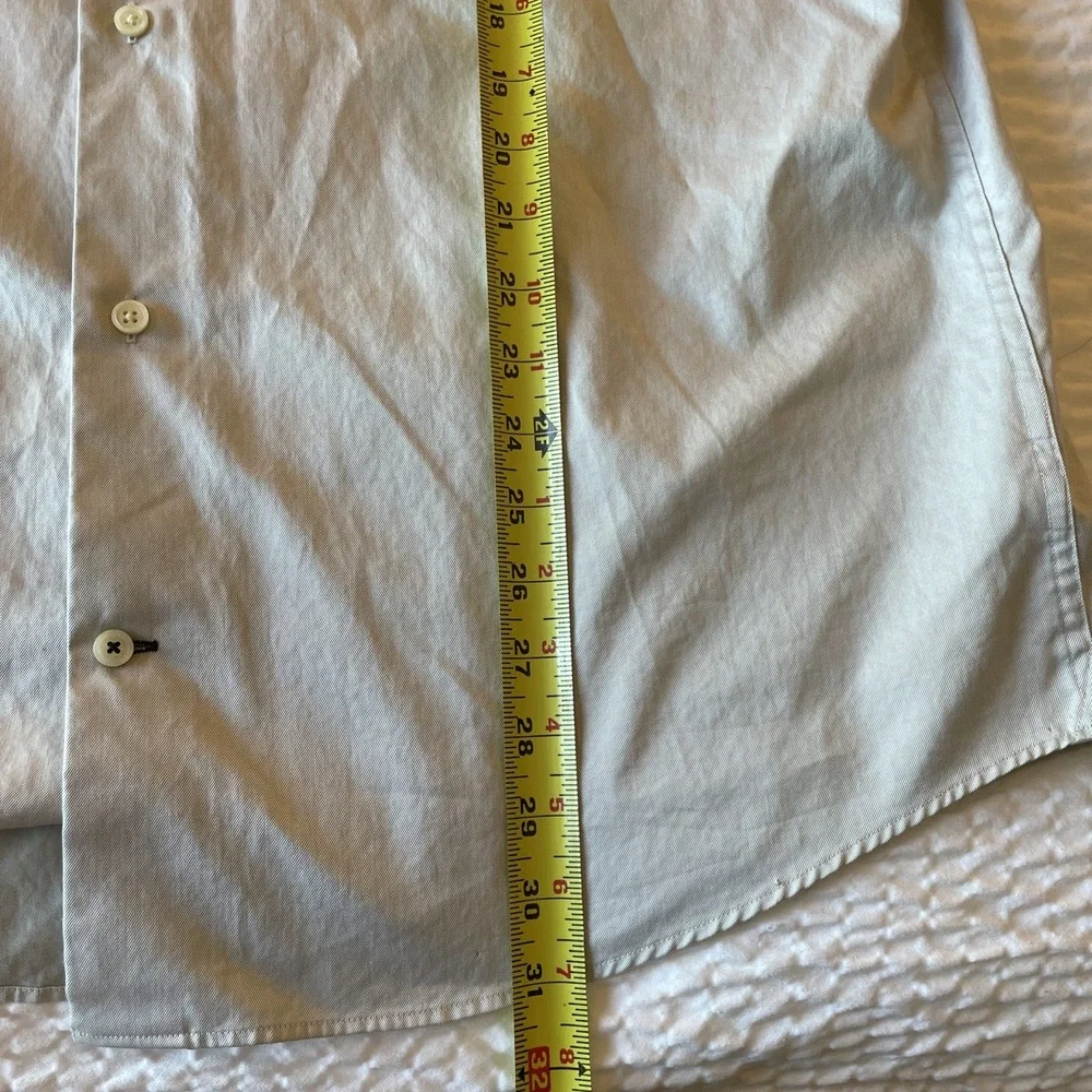 Banana Republic Men's Cotton Dress‎ Shirt Light Gray XL